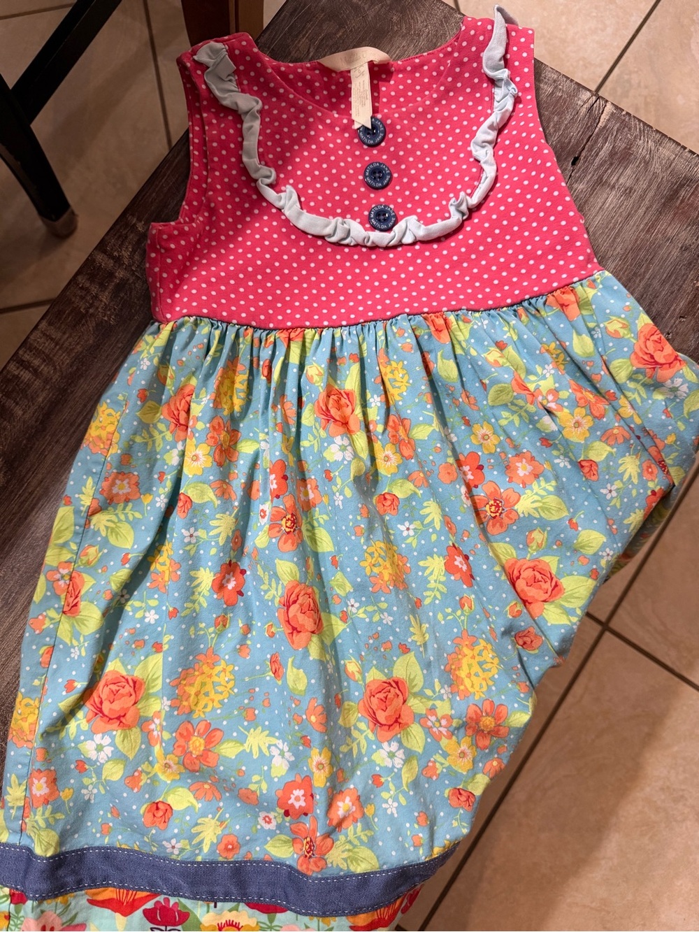 Matilda Jane Pink Polka Dot & Blue Floral Sundress